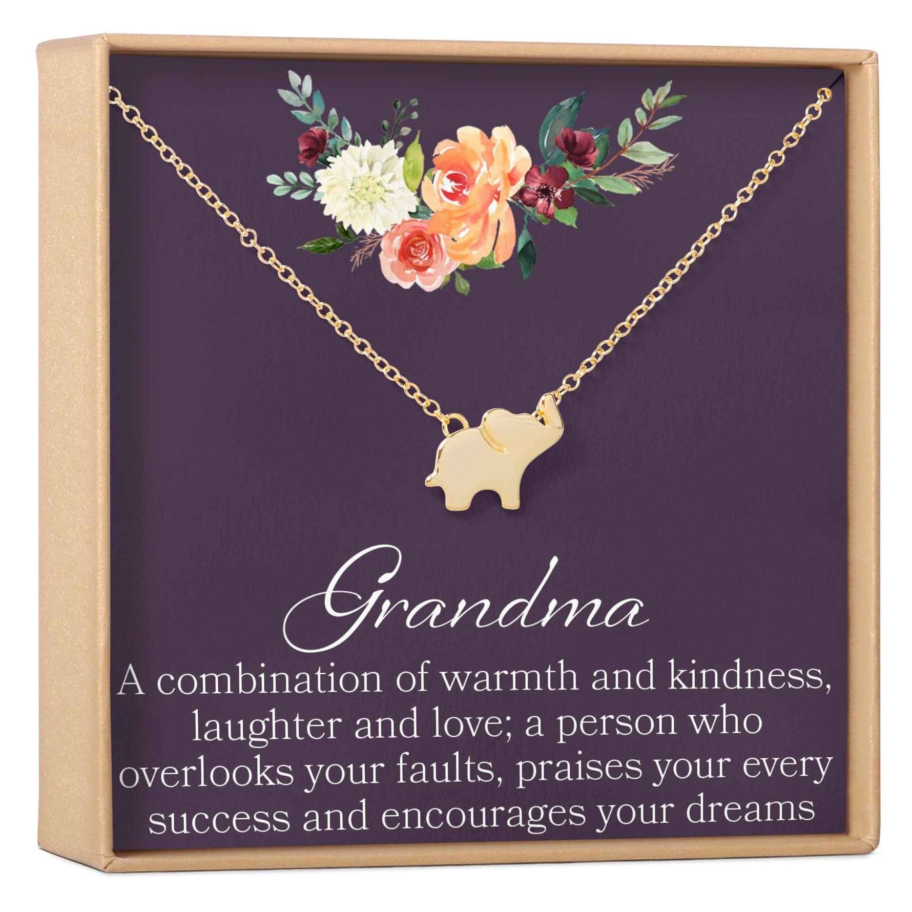 Grandmother Elephant Pendant Necklace