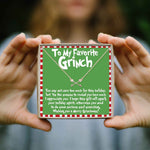 Grinch Christmas Double Intersecting Arrows Necklace