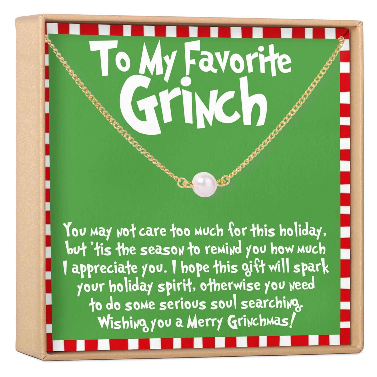 Grinch Christmas Pearl Necklace