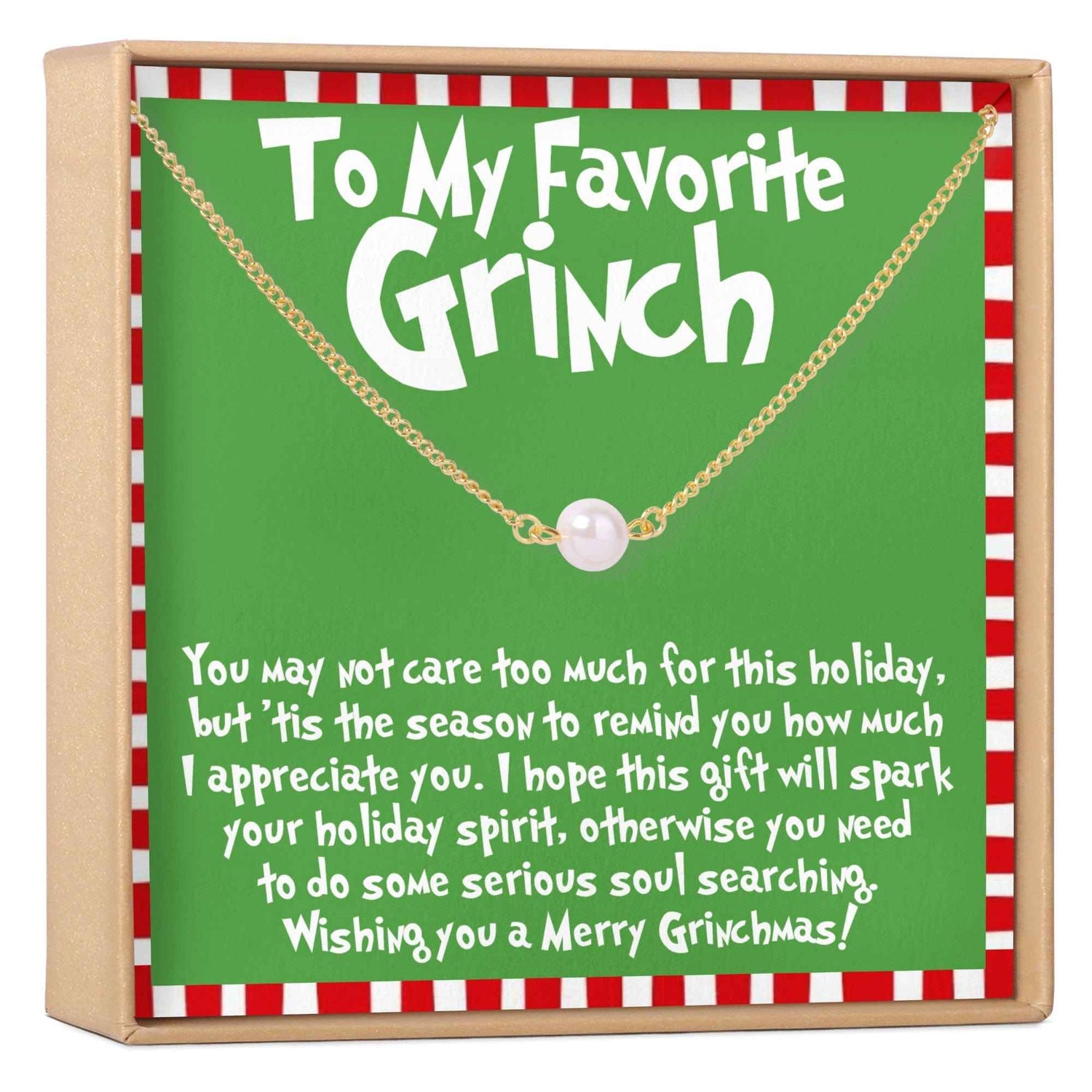 Grinch Christmas Pearl Necklace