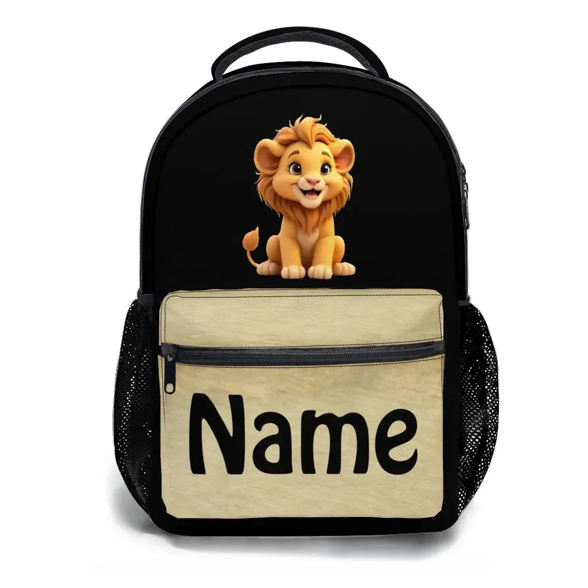 Personalized Lion Kids School Set | Custom Name | Baby Lion Backpack, Lunch Tote & Pen Pouch Gift