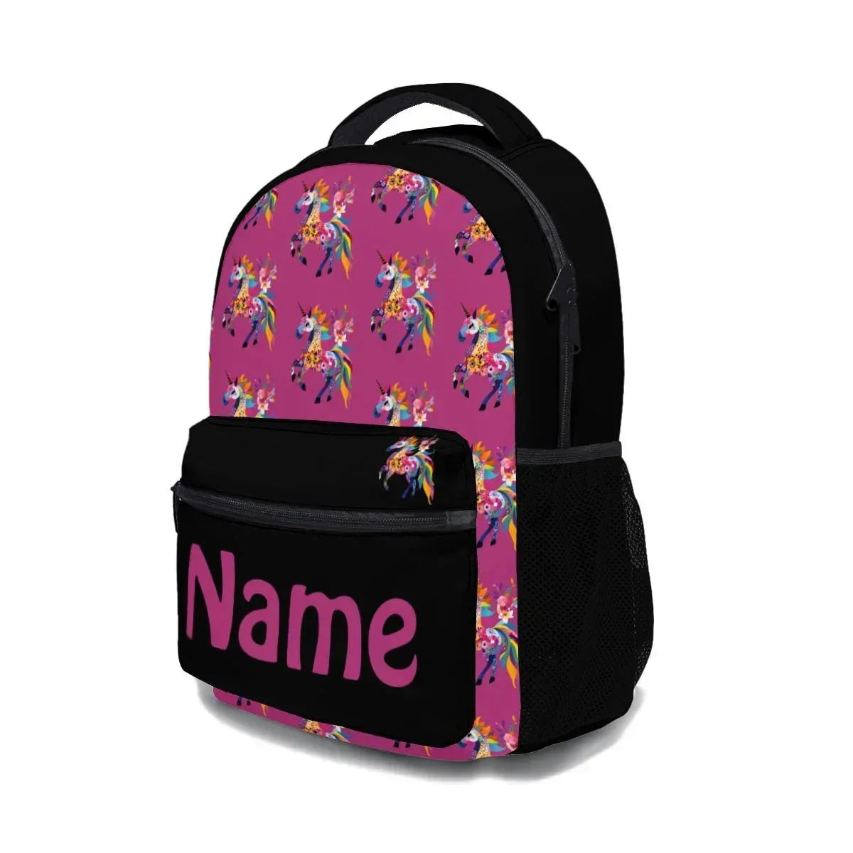 Personalized Kids School Set | Custom Name | Pink Unicorn Backpack Lunch Bag Pencil Case 3-Piece Gift