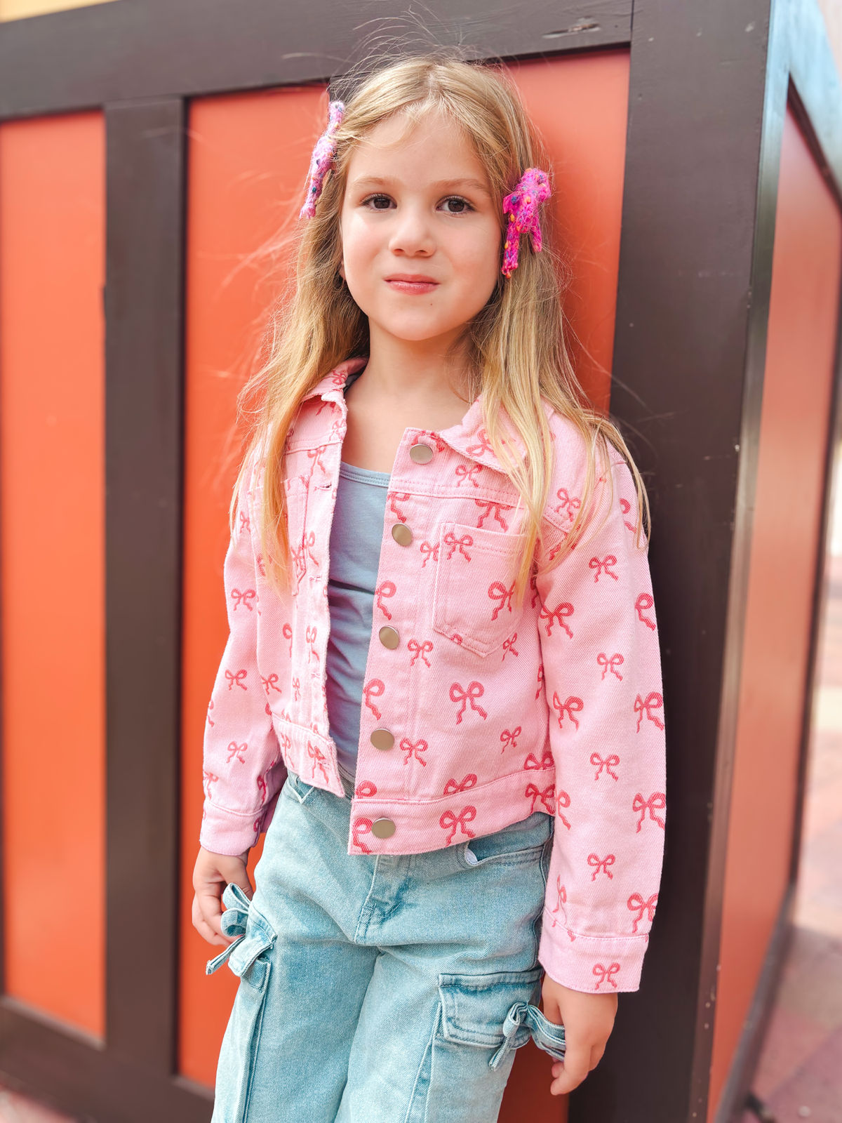 Rylee Faith Designs - Pink Fall Girls Denim Jacket - alternate view 8