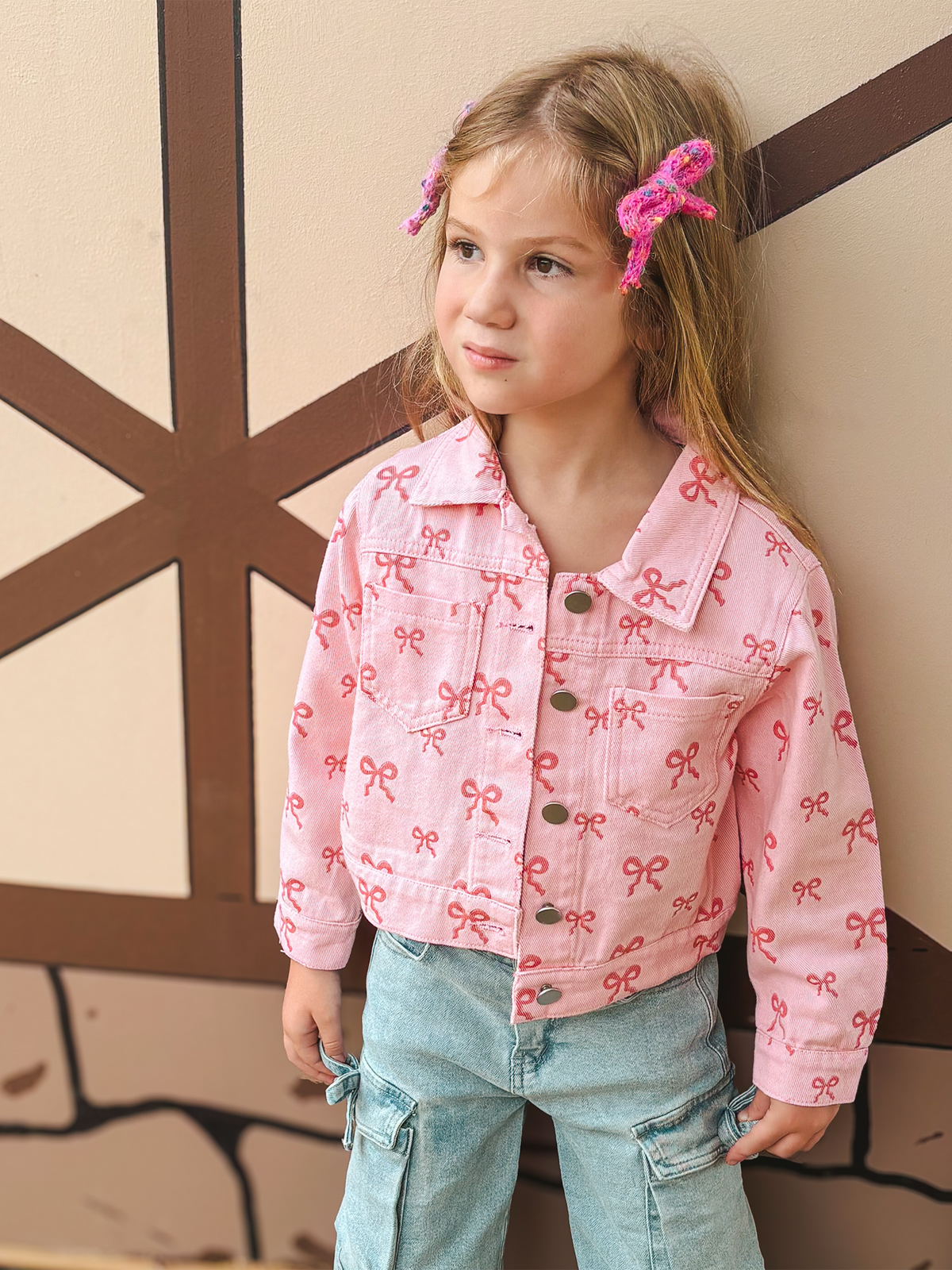 Rylee Faith Designs - Pink Fall Girls Denim Jacket - alternate view 6