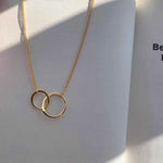 Interlocking Circles Gold Necklace
