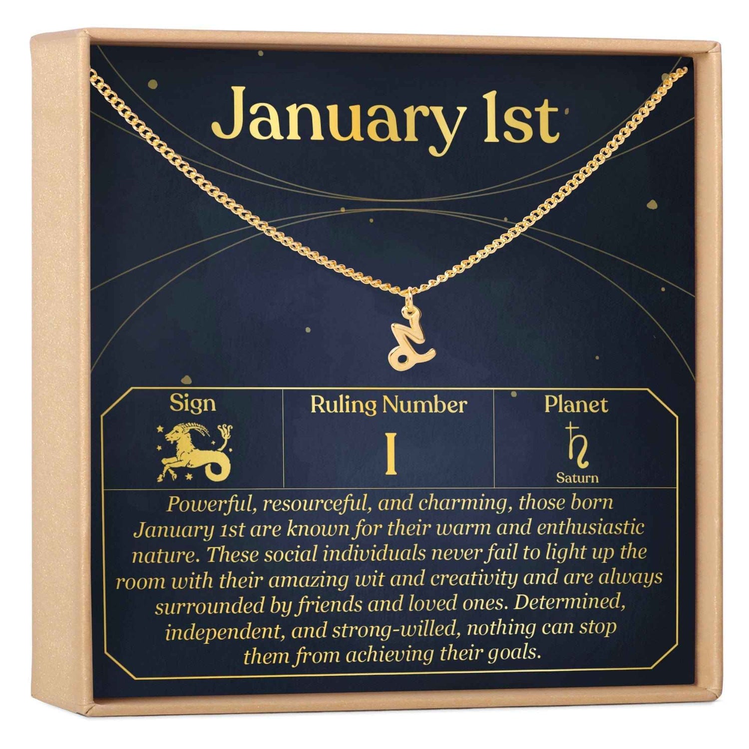 January 1st Capricorn Necklace