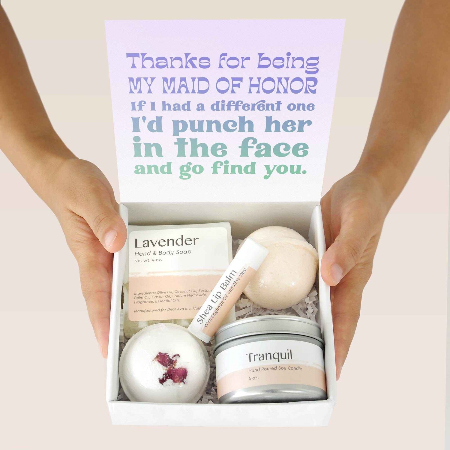 Maid of Honor Double Circle Necklace Spa Gift Box