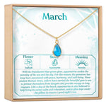 March Birthday Aquamarine Birthstone Necklace