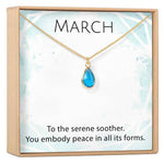 March Birthstone / Aquamarine Crystal Charm Necklace