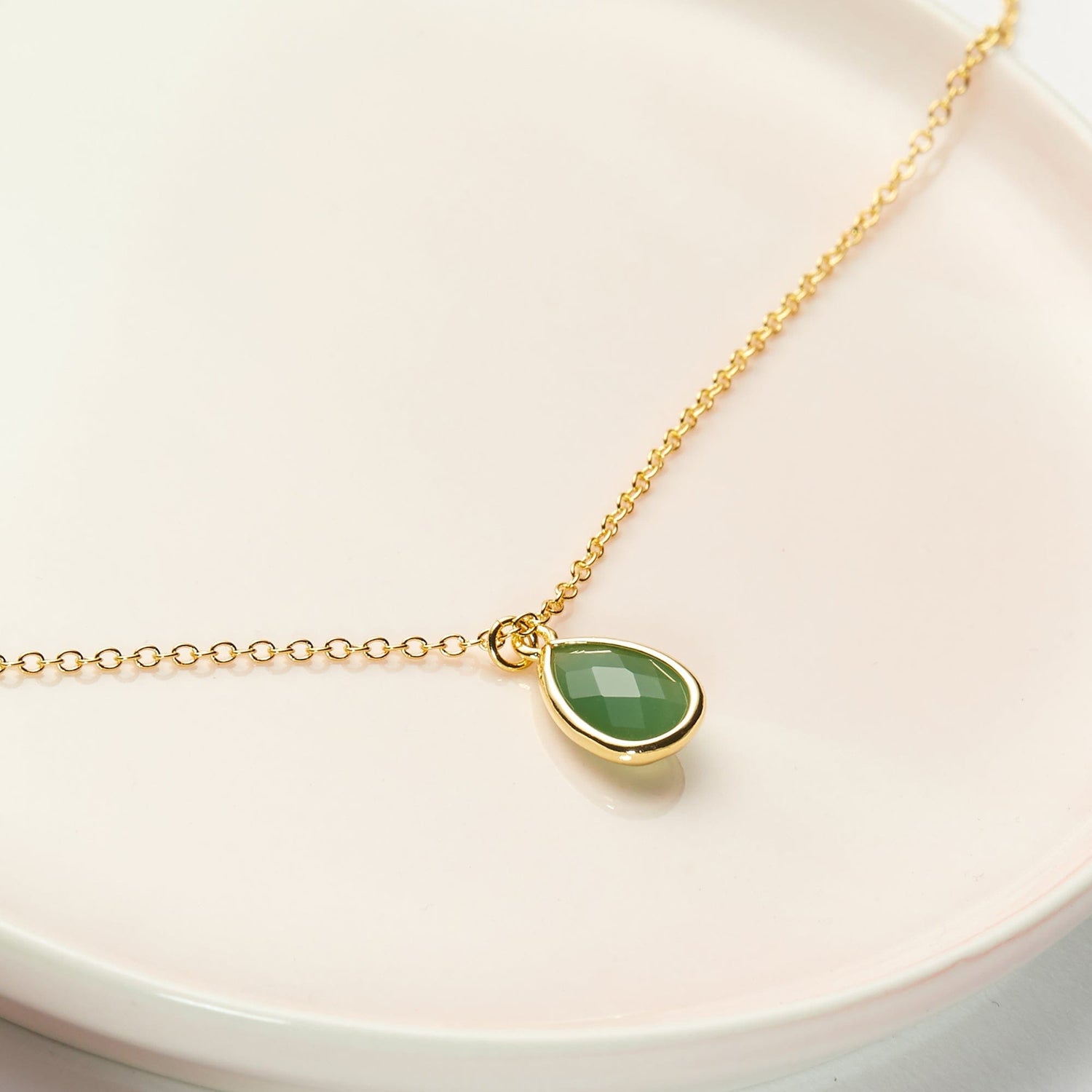 May Birthday Emerald Birthstone Necklace