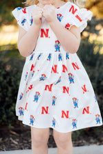 Nebraska White Herbie Husker Flutter Twirl Dress - Image 2