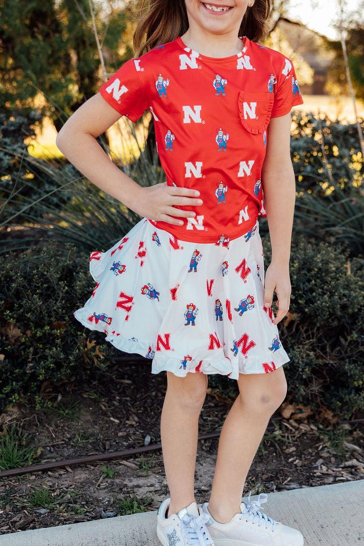 Nebraska Red Herbie Husker Ruffle Pocket Tee - Image 2