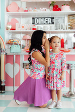 Watercolor Hearts 3/4 Sleeve Pocket Twirl Dress - Image 2