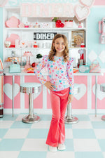 Watercolor Kisses L/S Ruffle Tee - Image 6