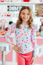 Watercolor Kisses L/S Ruffle Tee - Image 2