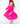 Hot Pink 3/4 Sleeve Pocket Twirl Dress