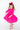 Hot Pink 3/4 Sleeve Pocket Twirl Dress