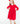 Red 3/4 Sleeve Pocket Twirl Dress