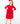 Red 3/4 Sleeve Pocket Twirl Dress