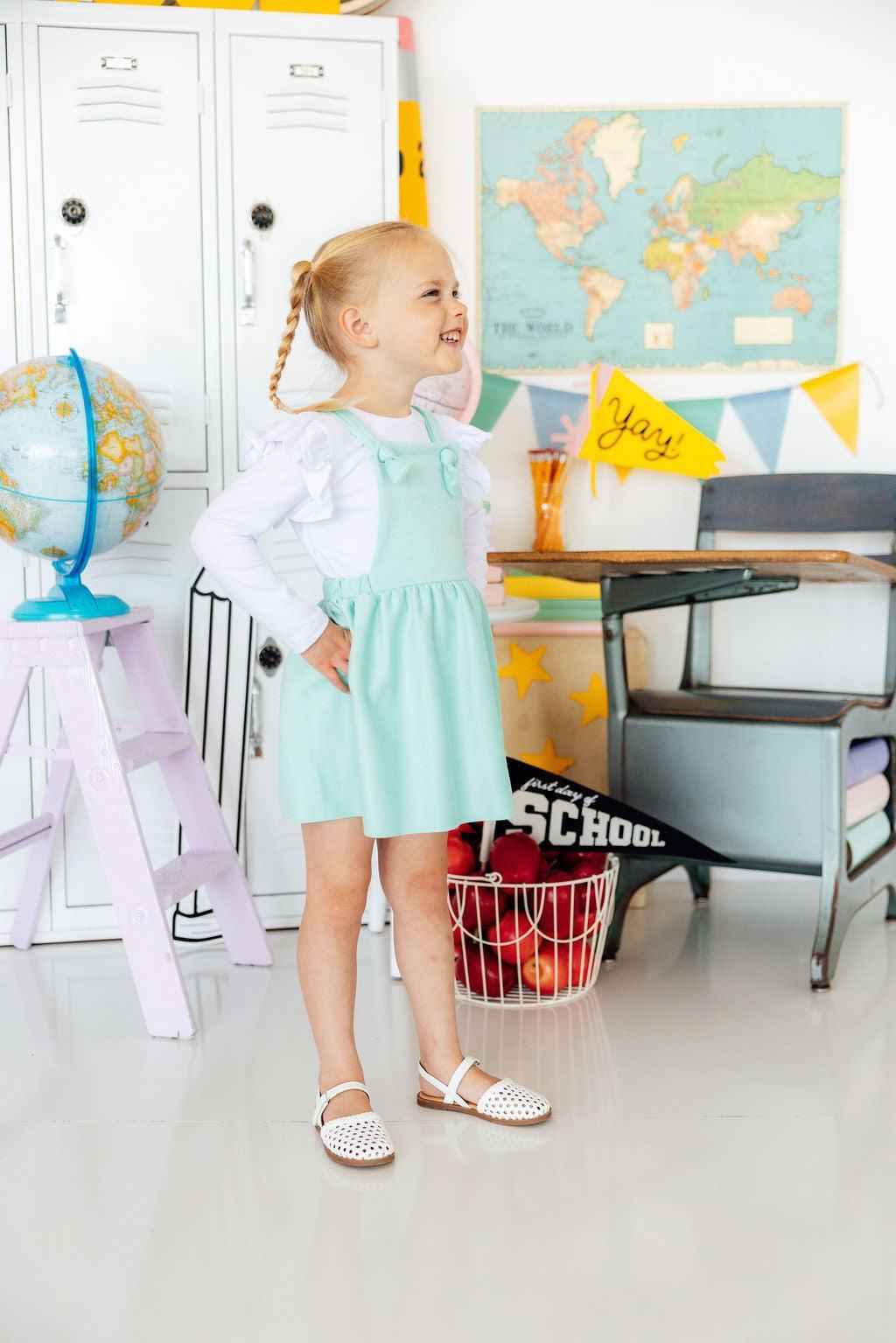 Mint Faux Suede Pinafore