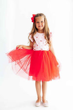 Summer Strawberries Flutter Sleeve Tutu Dress