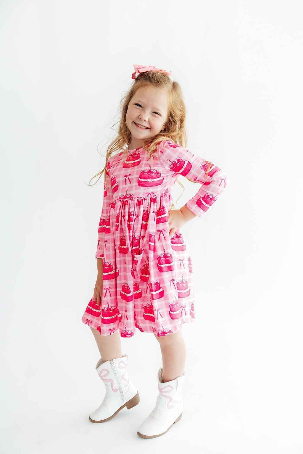 Make a Wish L/S Pocket Twirl Dress