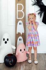 Autumn Sparkle Flutter Sleeve Twirl Dress
