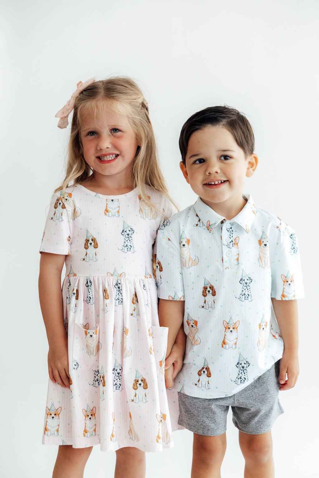 Boys Party Pups S/S Polo
