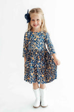 Marigold Moon 3/4 Sleeve Pocket Twirl Dress