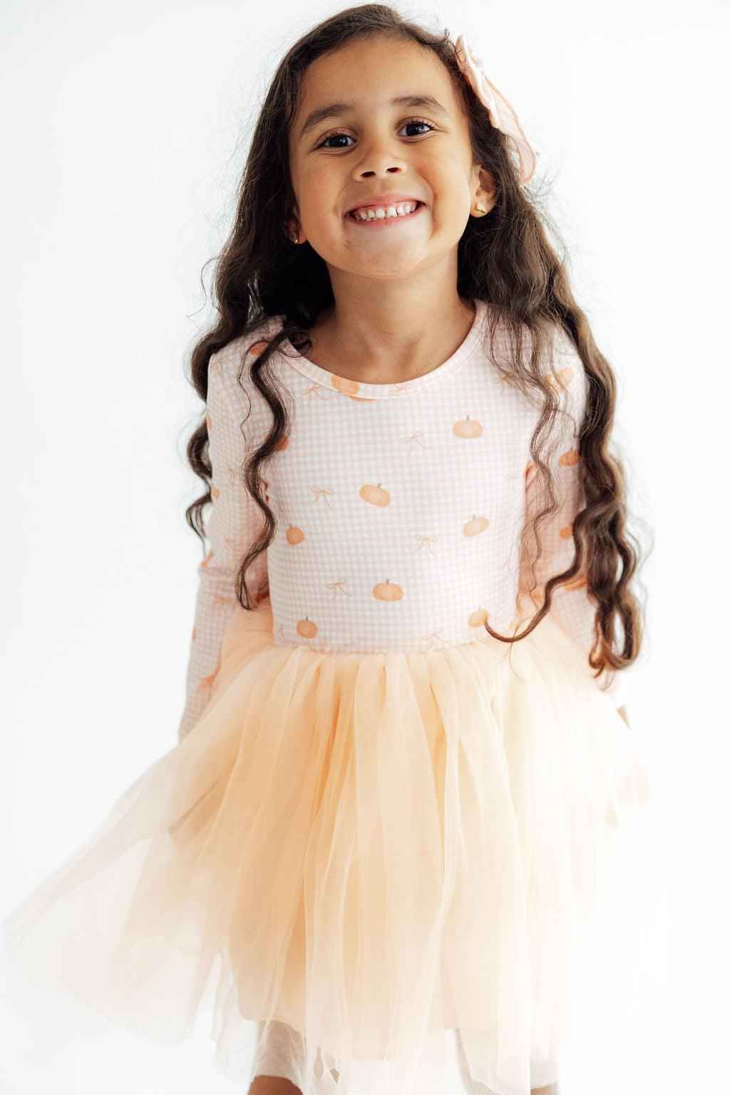 Gingham Pumpkins L/S Tutu Dress