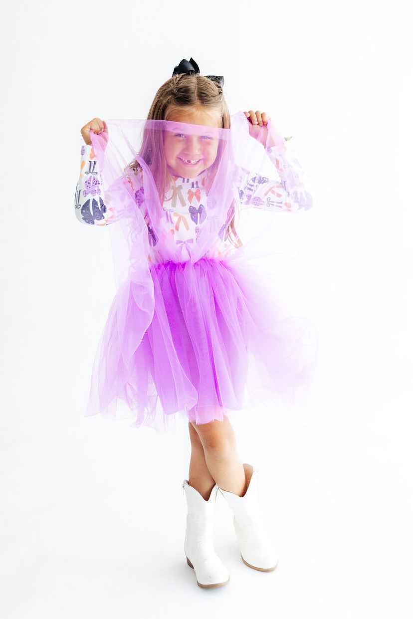 Tied with a Boo L/S Tutu Dress