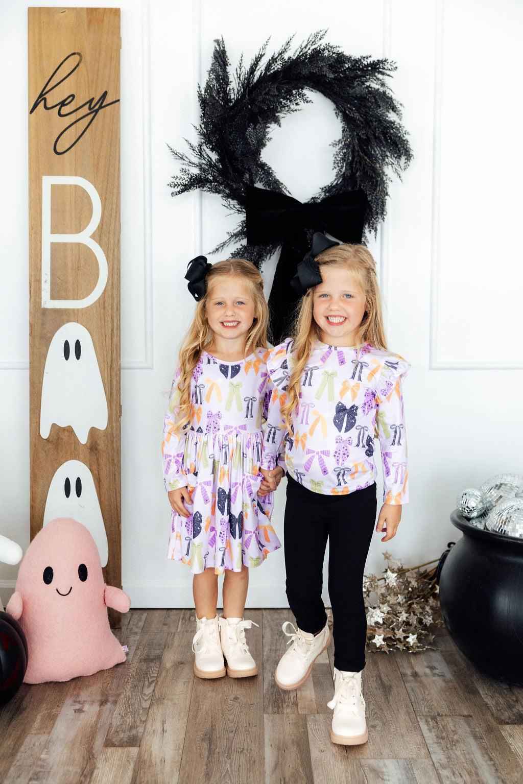 Tied with a Boo Lavender L/S Ruffle Tee