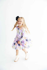 Tied with a Boo Lavender L/S Pocket Twirl Dress
