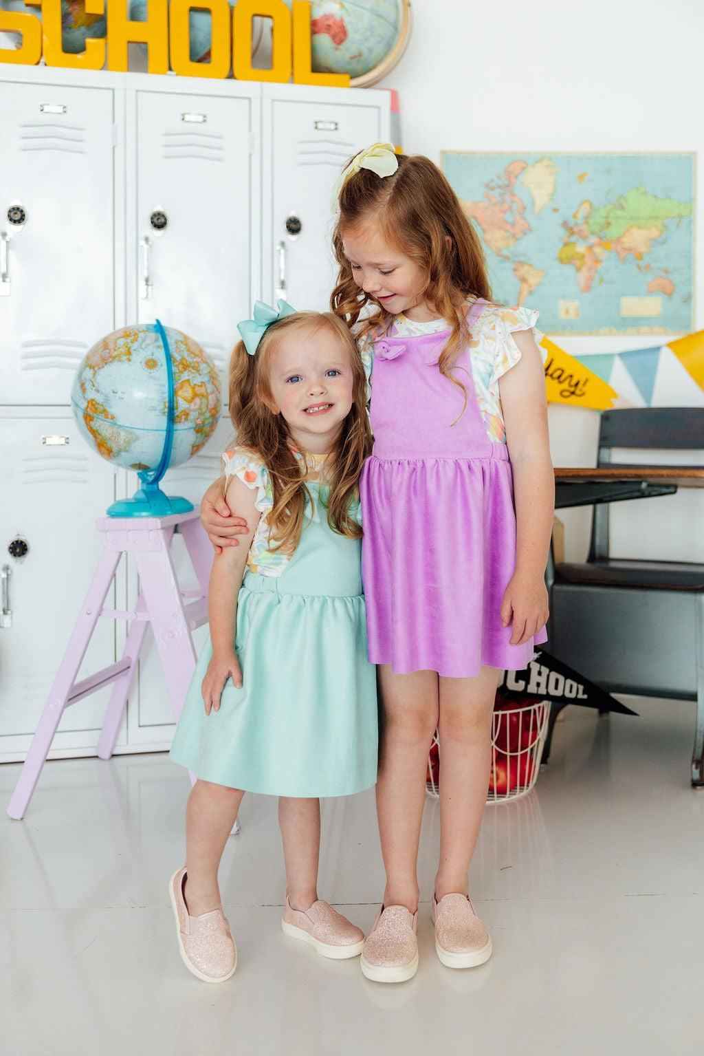 Mint Faux Suede Pinafore