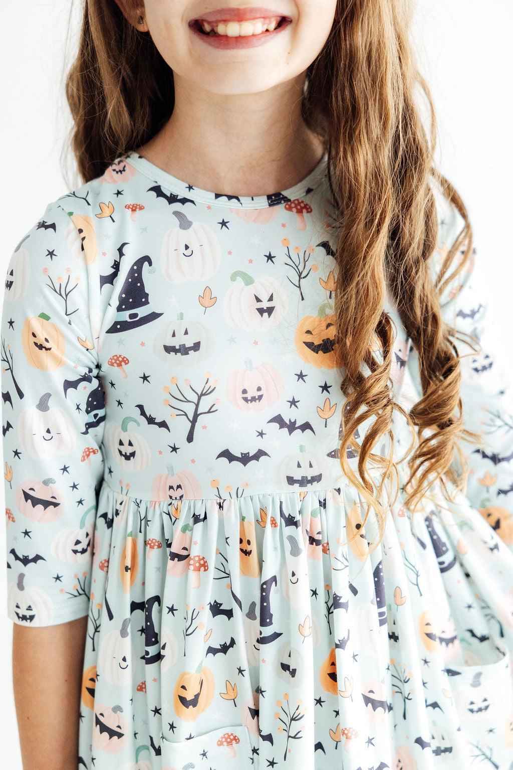 Ghouls Rule 3/4 Sleeve Pocket Twirl Dress
