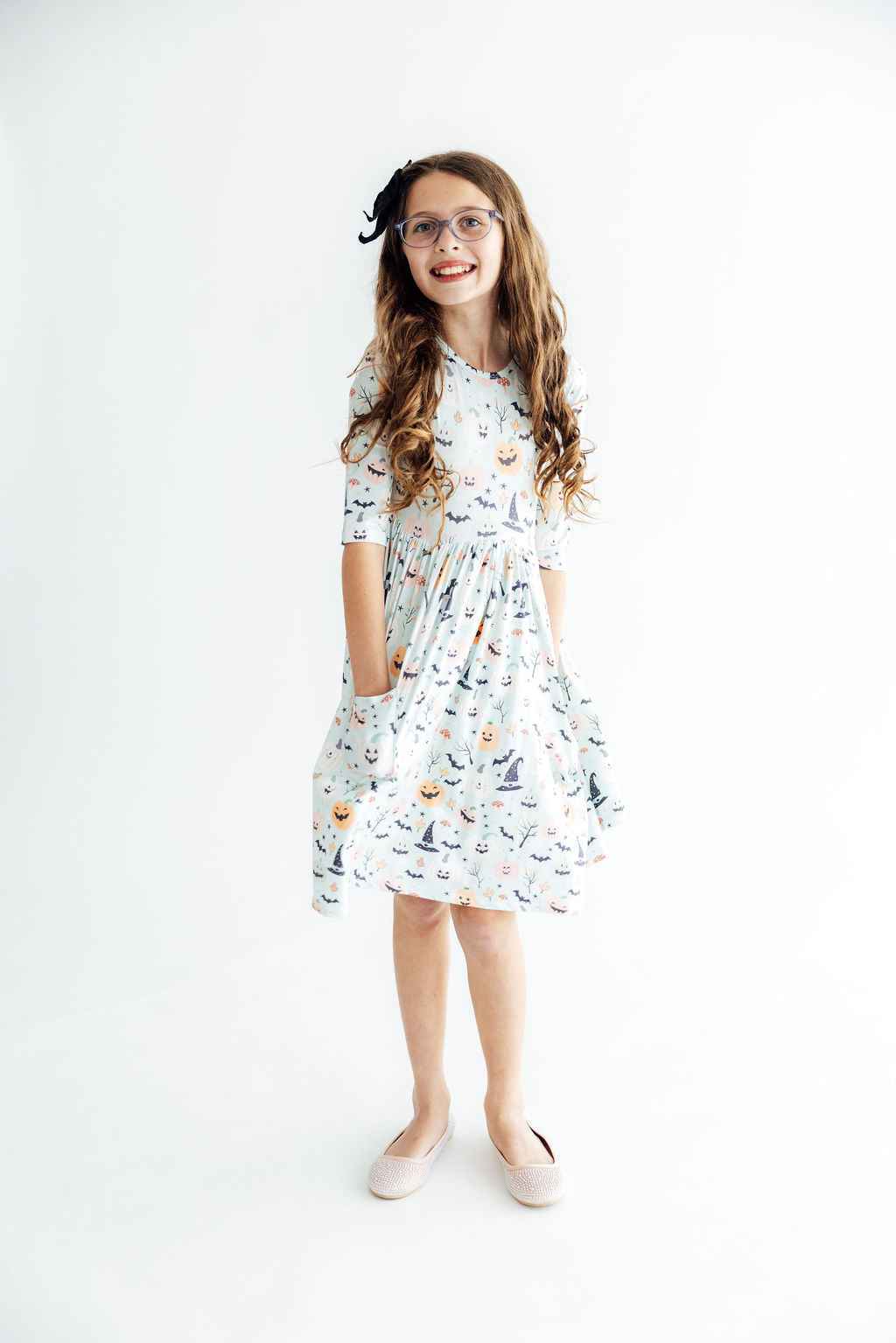 Ghouls Rule 3/4 Sleeve Pocket Twirl Dress