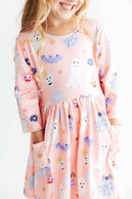 Spooky Sweetheart 3/4 Sleeve Pocket Twirl Dress