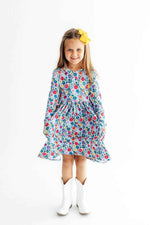 Vintage Floral L/S Pocket Twirl Dress