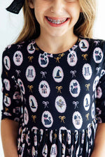Hocus Pocus 3/4 Sleeve Pocket Twirl Dress