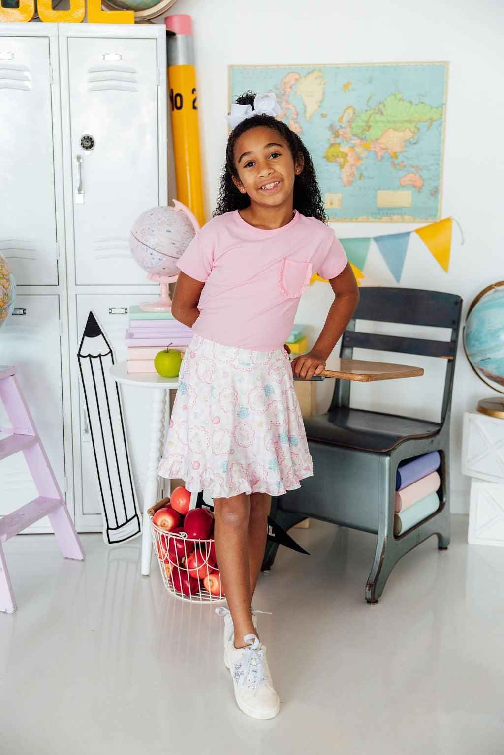 Apple of My Eye Ruffle Twirl Skort