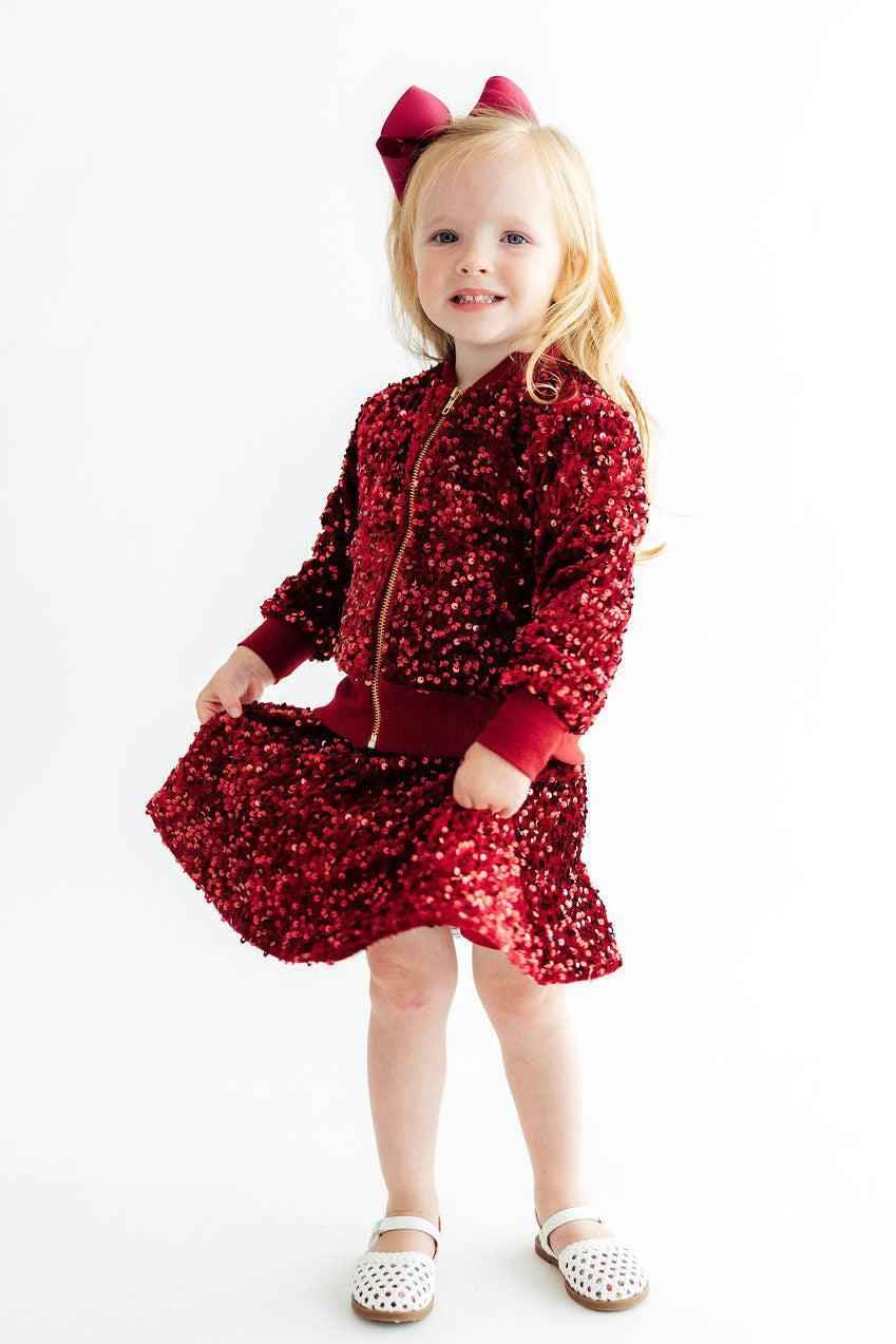 Cranberry Velvet Sequin Jacket