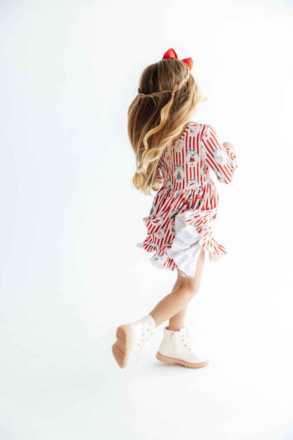 Santa's Sweet Shoppe L/S Ruffle Hem Twirl Dress