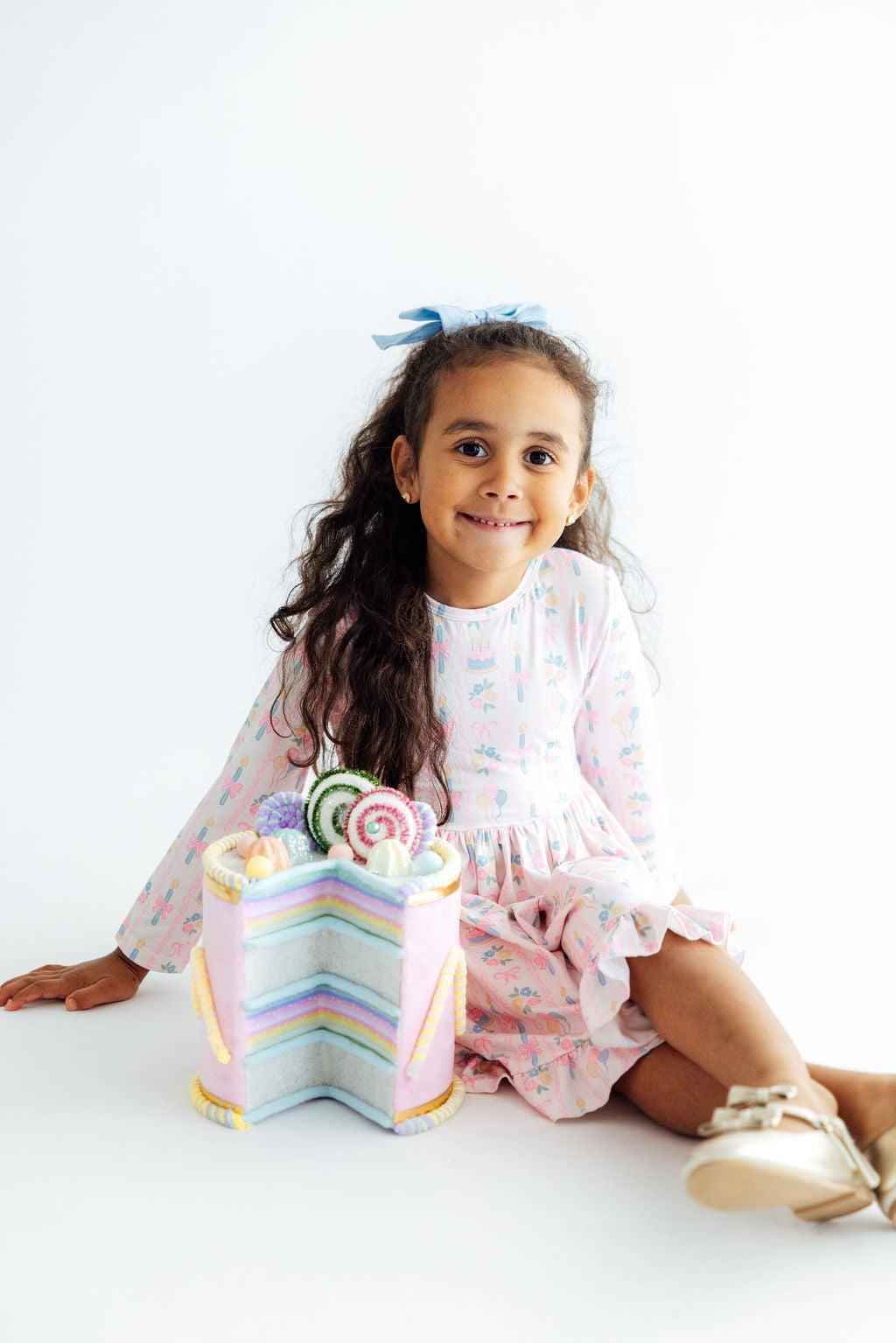 Party Time L/S Ruffle Hem Twirl Dress