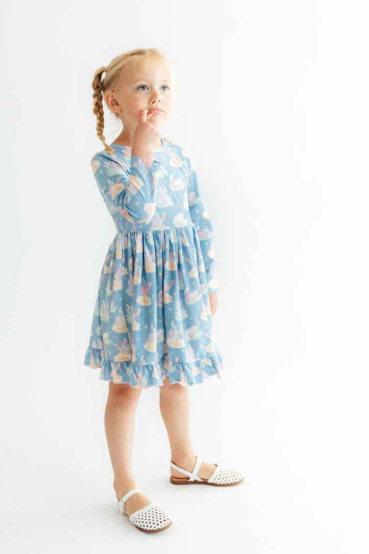 Nativity L/S Ruffle Hem Twirl Dress