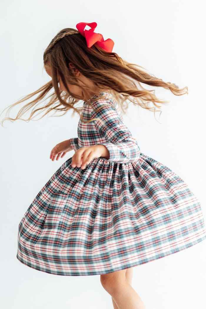 Christmas Plaid L/S Pocket Twirl Dress