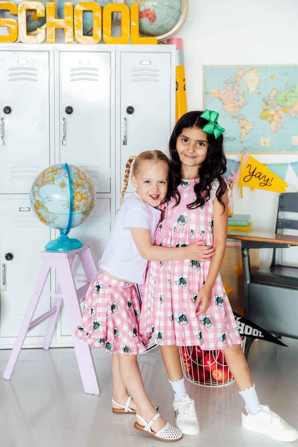 Southlake Carroll Gingham Dragons Flutter Twirl Dress