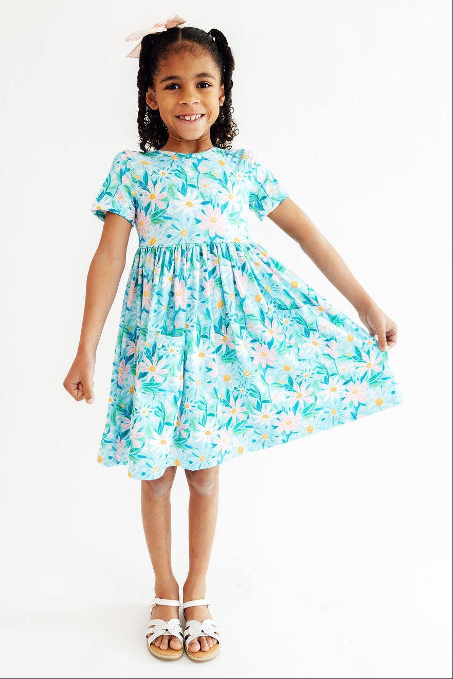 Preppy Daisies S/S Pocket Twirl Dress - Image 5