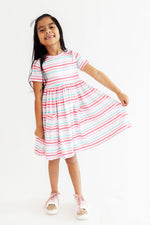 Pastel Stripes S/S Pocket Twirl Dress - Image 3