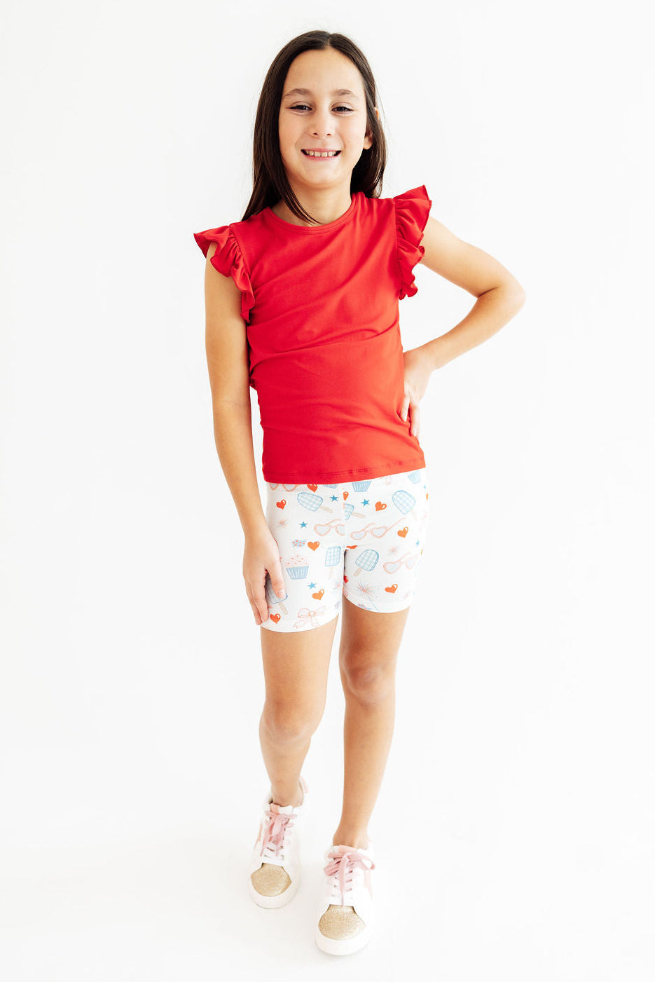 Red, White & Sweet Twirl Shorts - Image 4