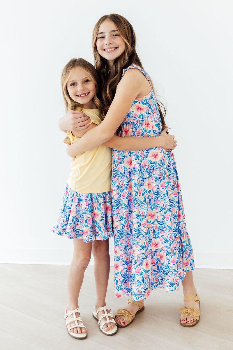 Watercolor Floral Ruffle Maxi Dress - Image 3